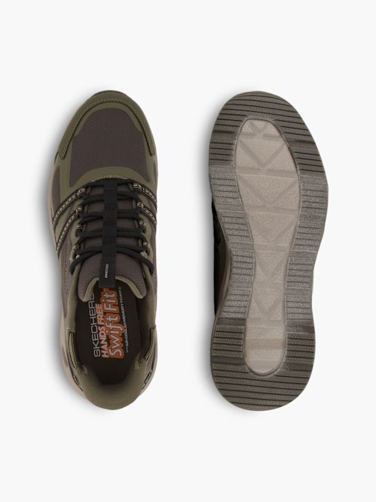 skechers swift-fit-slip-on trainers olive deichmann