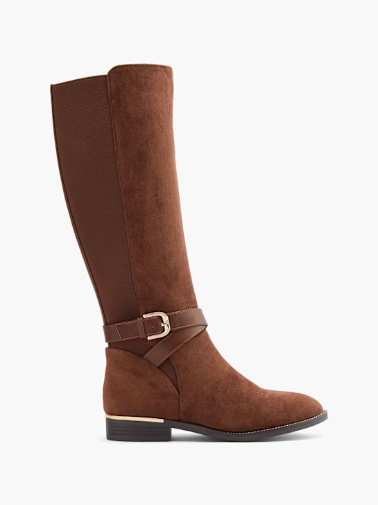 graceland knie hohe stiefel brown deichmann