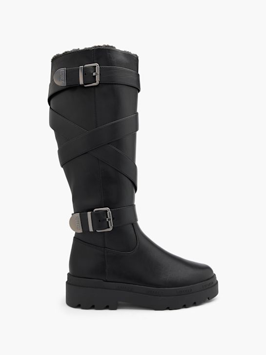 buffalo knee high boot black deichmann