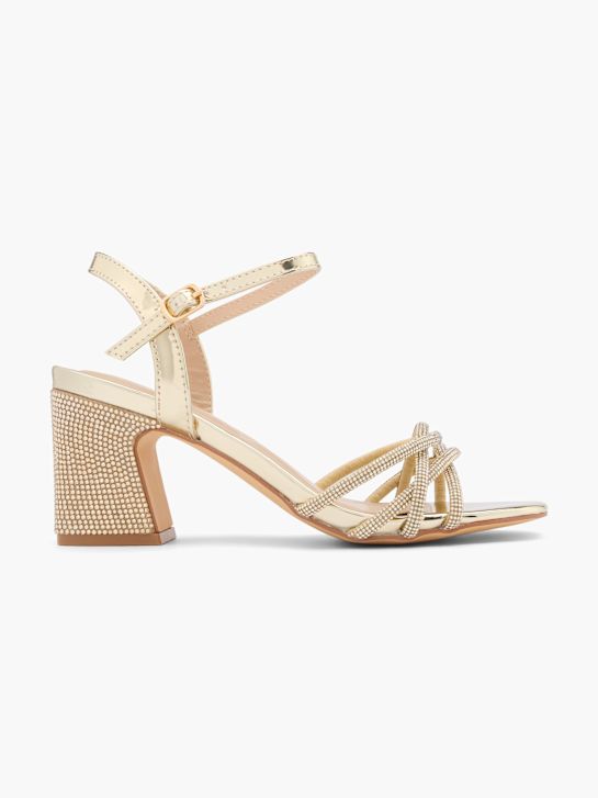 trüffel-heeled sandal gold deichmann