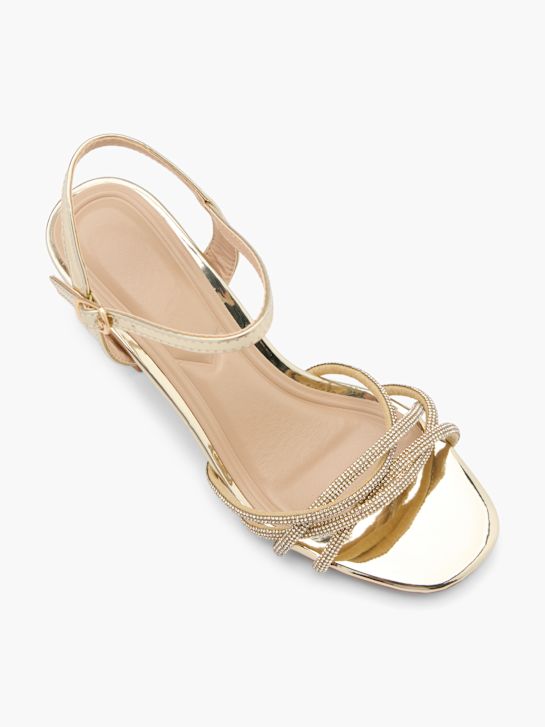 trüffel-heeled sandal gold deichmann