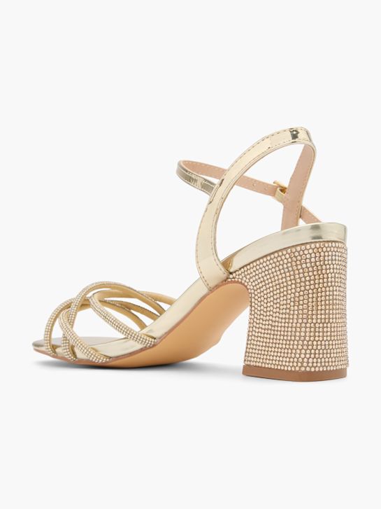 trüffel-heeled sandal gold deichmann