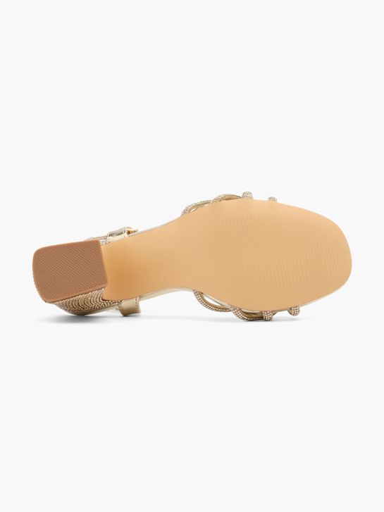 trüffel-heeled sandal gold deichmann