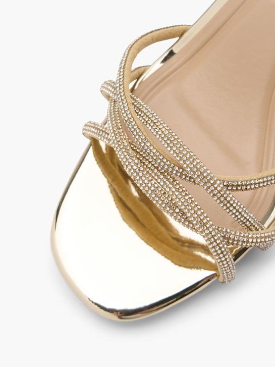 trüffel-heeled sandal gold deichmann
