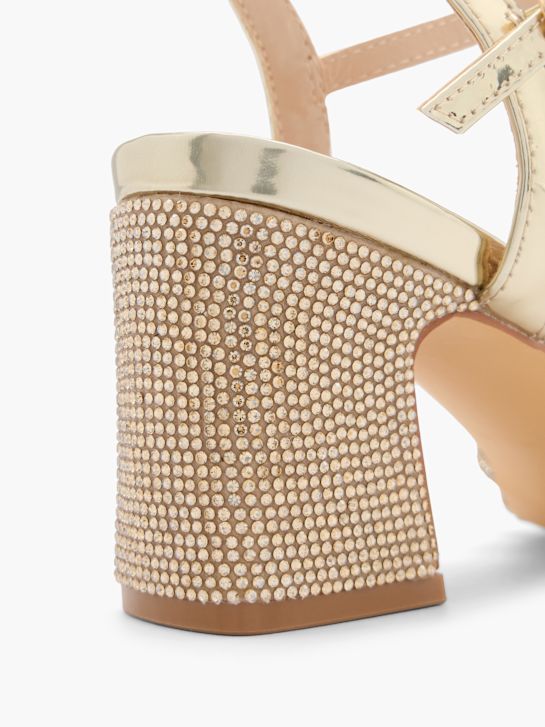 trüffel-heeled sandal gold deichmann