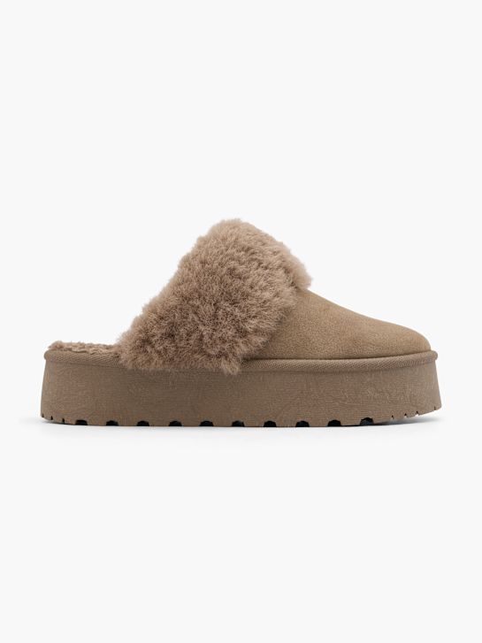 graceland plüsch slipper braun deichmann