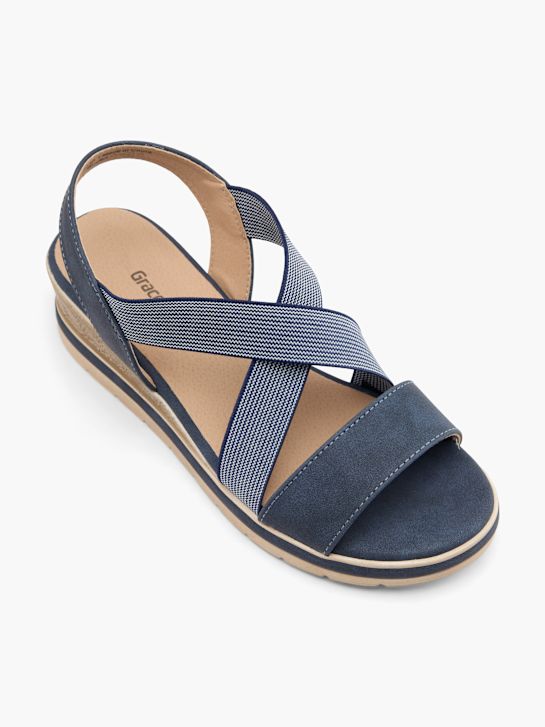 graceland heeled sandal blau deichmann